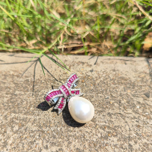 Ruby Ribbon Diamond Earrings