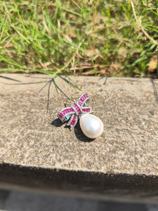 Ruby Ribbon Diamond Earrings