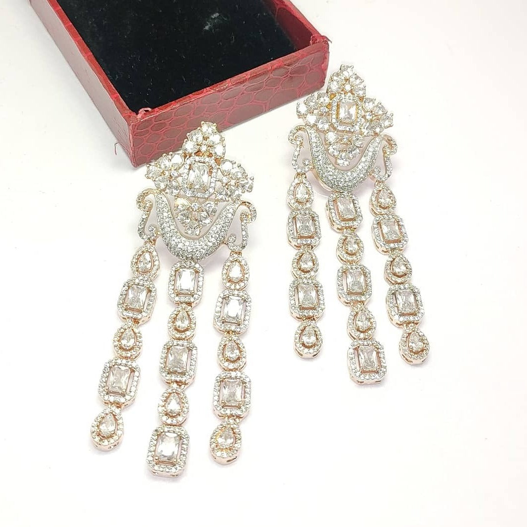 Buy quality Surreal Rose Gold Diamond Earrings in Surat