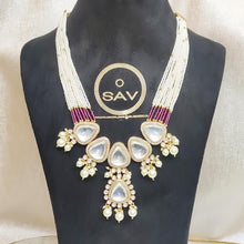Load image into Gallery viewer, Polki Pearl Mala Necklace
