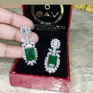 Emerald Look Korean Earrings