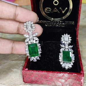 Emerald Look Korean Earrings