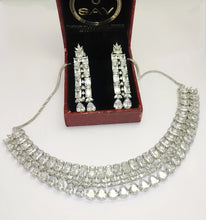 Load image into Gallery viewer, Diamond Necklace in Silver Plating
