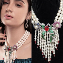 Load image into Gallery viewer, Elegant Classy Pearl Ruby Pendant Necklace
