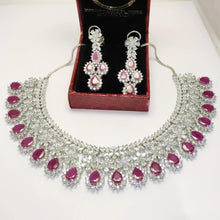 Load image into Gallery viewer, Ruby Set in Silver Plating
