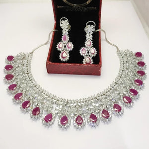 Ruby Set in Silver Plating