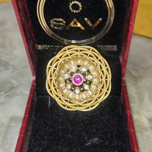 Handmade Ruby Kundan Ring