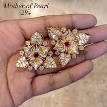 Load image into Gallery viewer, Mother of Pearl Flower Studs
