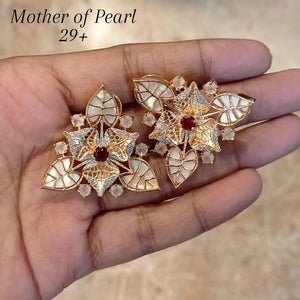 Mother of Pearl Flower Studs