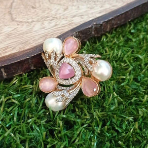 Baroque Smart Western Ring in Baby Pink