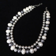Load image into Gallery viewer, Steel Grey Baroque Double Line Mala
