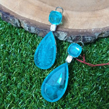 Load image into Gallery viewer, Aqua Blue Doublet Earrings
