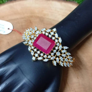 Ruby Gold Plated Diamond Bracelet