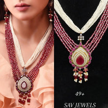 Load image into Gallery viewer, Ruby Mala With Pearls
