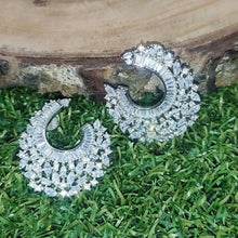 Load image into Gallery viewer, Silver Diamond Earrings

