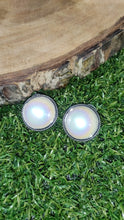 Load image into Gallery viewer, Antique Silver Pearl Studs
