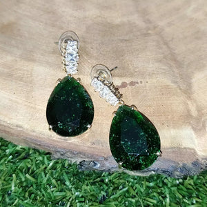 Emerald Green Frosted Earrings