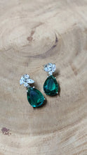 Load image into Gallery viewer, Sea Green Smart Earrings in Silver Plating
