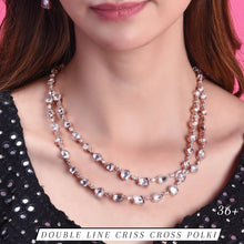 Load image into Gallery viewer, Double Line Cross Polki Set in Rose Gold
