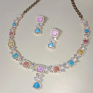 Classic Rare Stones Pastel Frosted Necklace