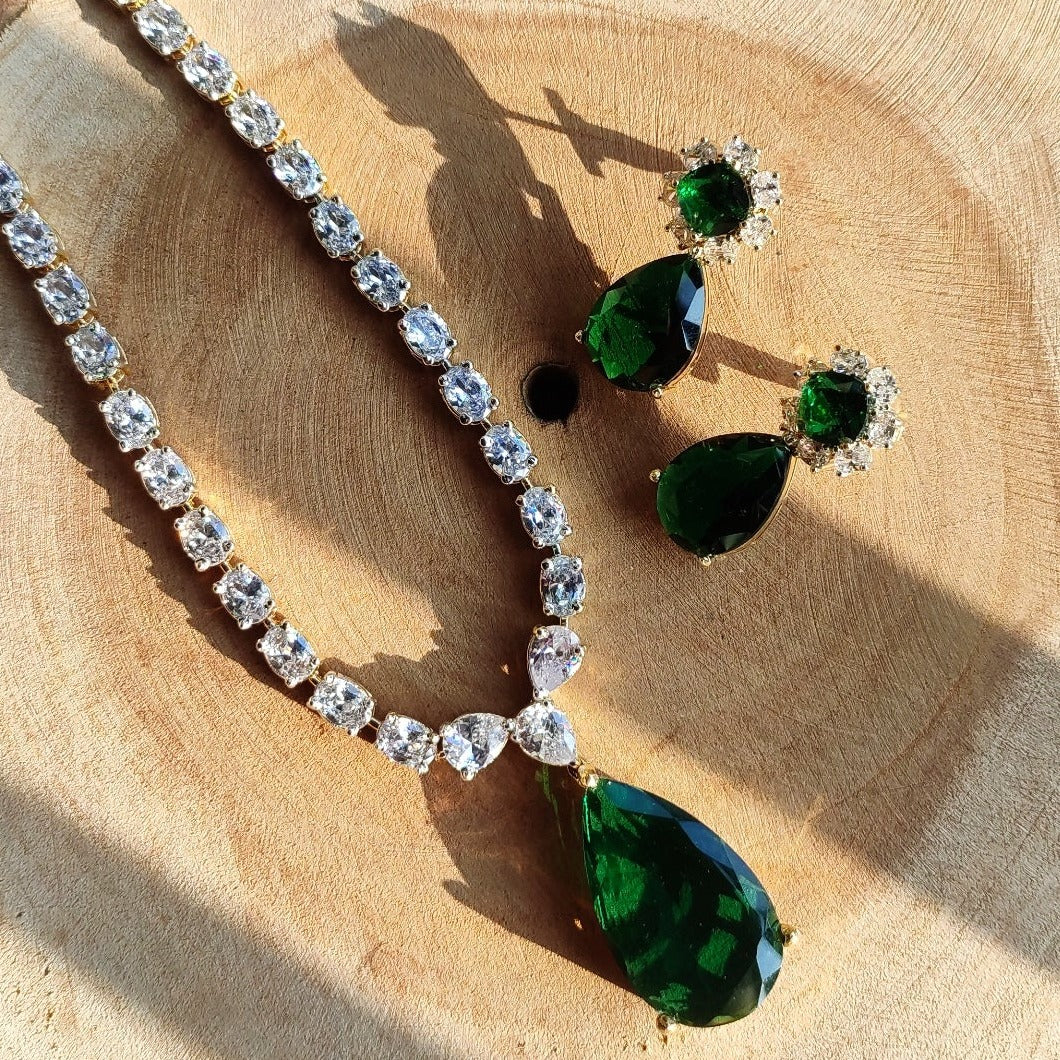 Emerald and diamond on sale necklace