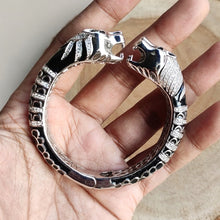 Load image into Gallery viewer, Black and silver Panther Bracelet 
