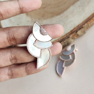Rose Gold Earrings in Mother of Pearl 