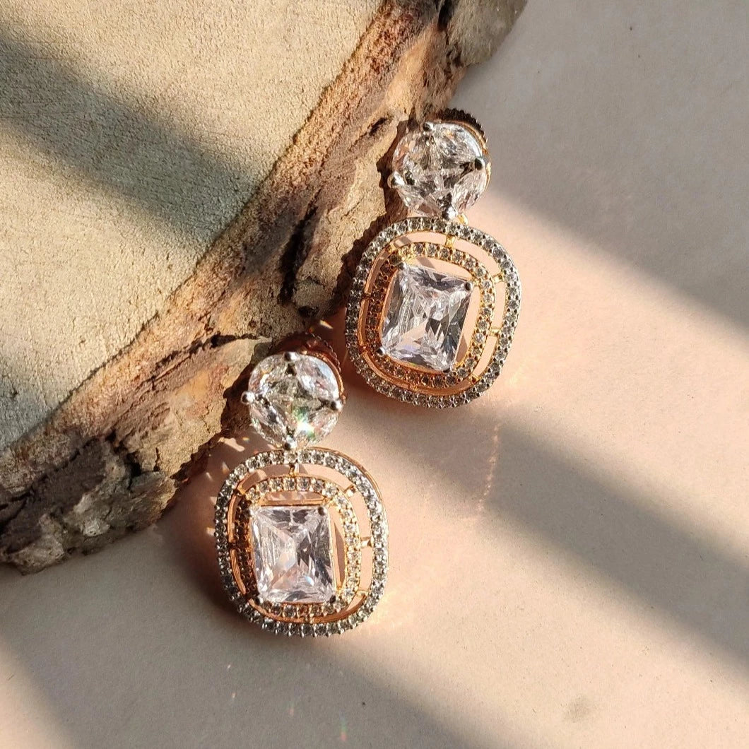 Rose Gold Diamond Earrings 