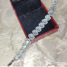Load image into Gallery viewer, Sea Blue Diamond Tennis Bracelet
