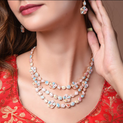 The Diana Emerald Diamond Necklace Set – SAV JEWELS