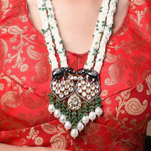Load image into Gallery viewer, polki set with braided pearls
