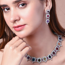 Load image into Gallery viewer, multicolor diamond necklace
